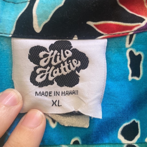 Vtg 70s Hilo Hattie bird of paradise Hawaiian-made button-front shirt size XL - Picture 3 of 6